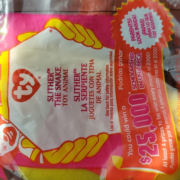 Slither The Snake 2000 Beanie Baby - Picture 2 of 3